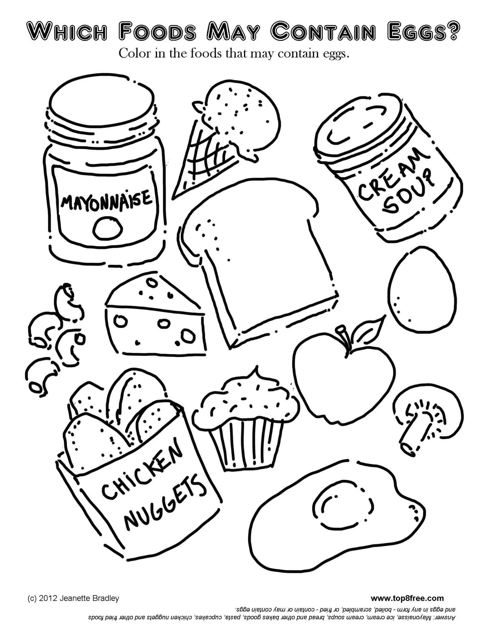 Desenhos de Comida Fofa Para Colorir 12