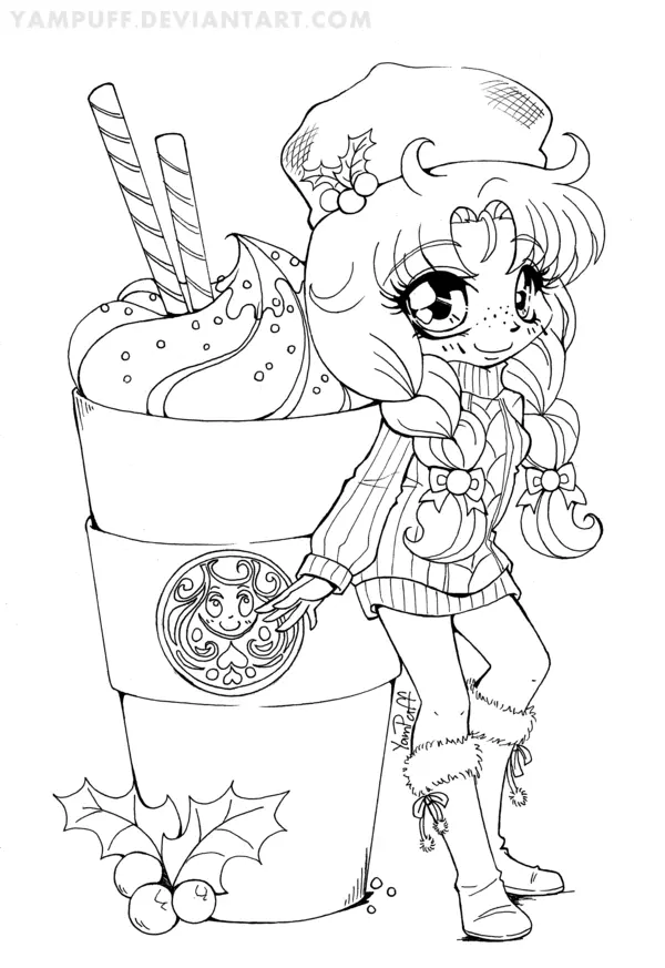 Desenhos de Comida Fofa Para Colorir 18