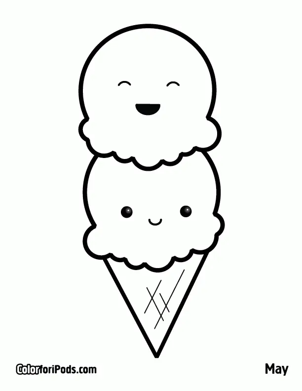 Desenhos de Comida Fofa Para Colorir 8