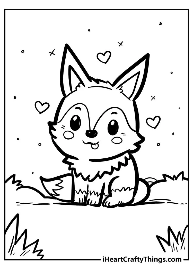 Cute Fox Coloring Pages 3
