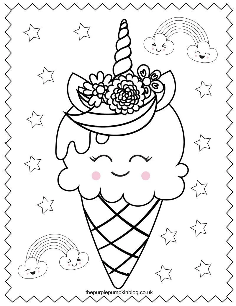 Desenhos de Fofos de Sorvete desenhos Para Colorir 33