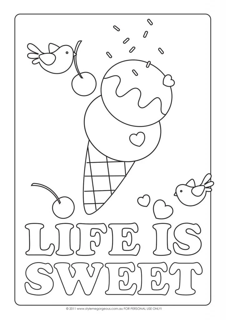 Cute Ice Cream Coloring Pages 40