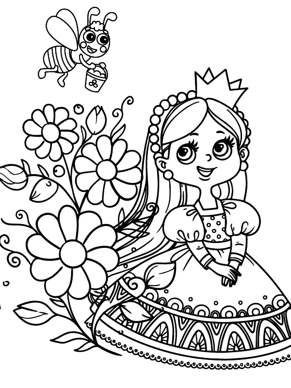 Niedliche Prinzessin Ausmalbilder 3