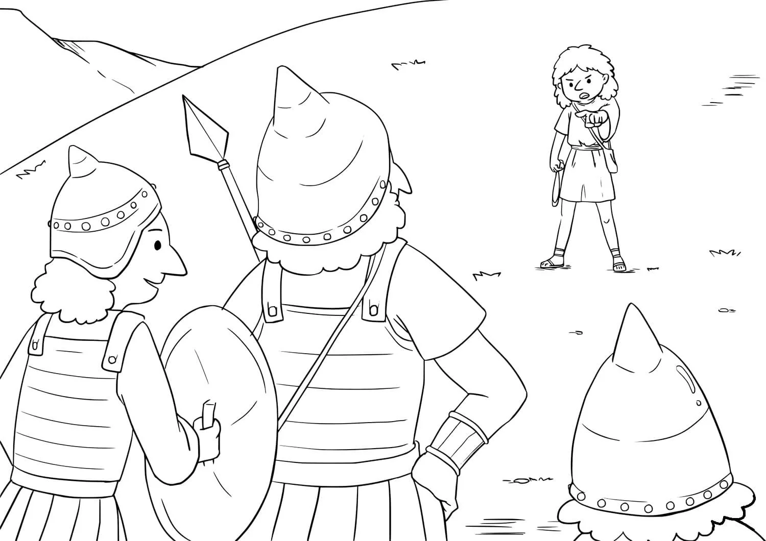 David and Goliath Coloring Pages 16