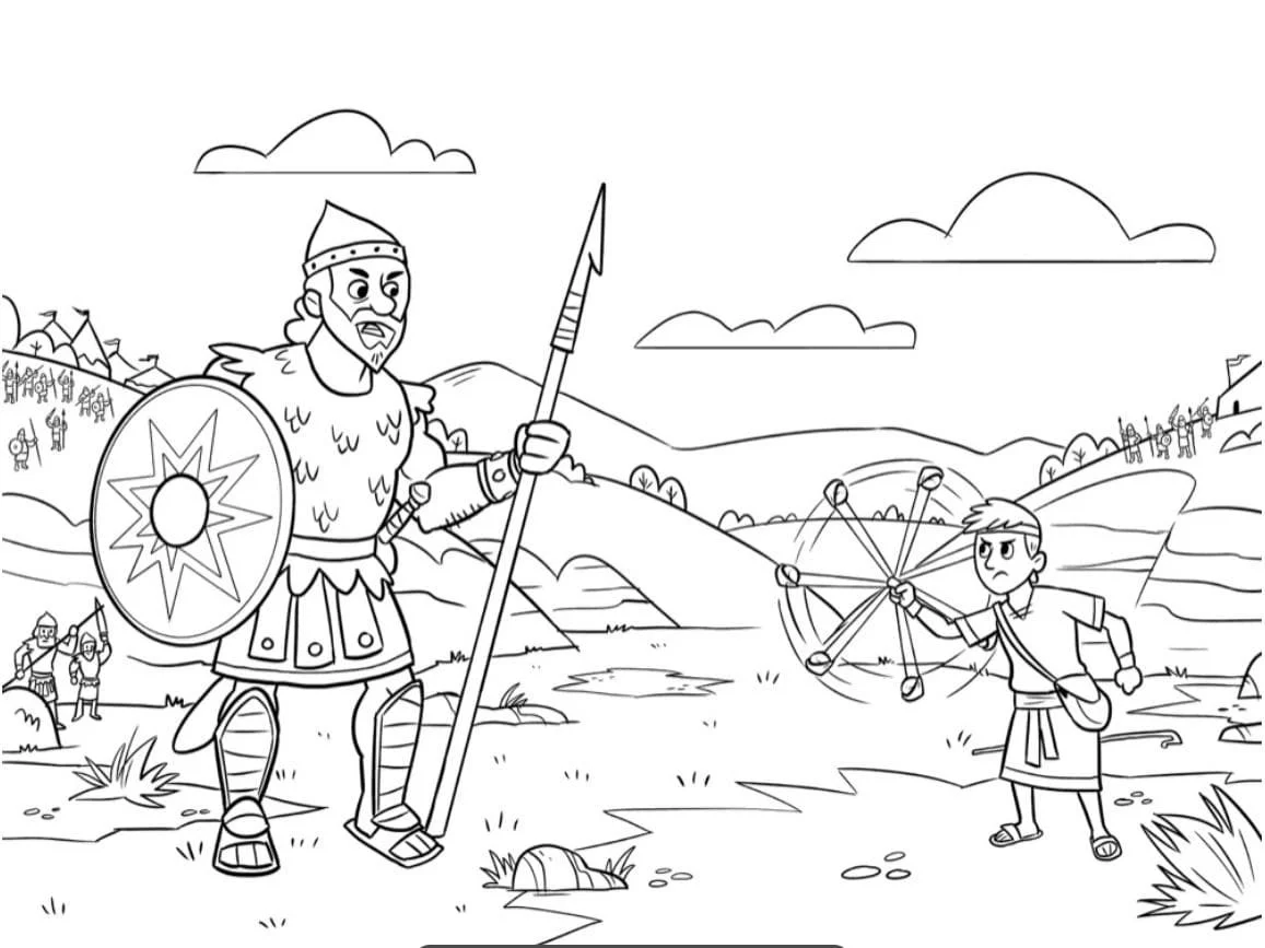 David and Goliath Coloring Pages 27
