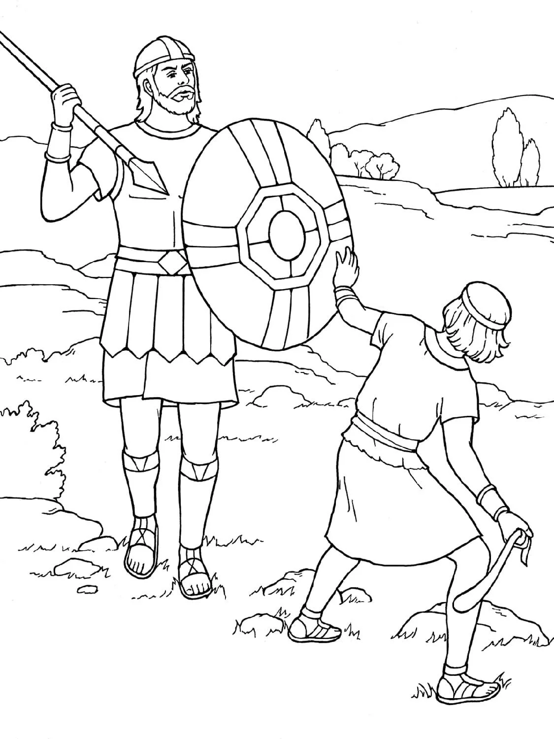 David and Goliath Coloring Pages 33