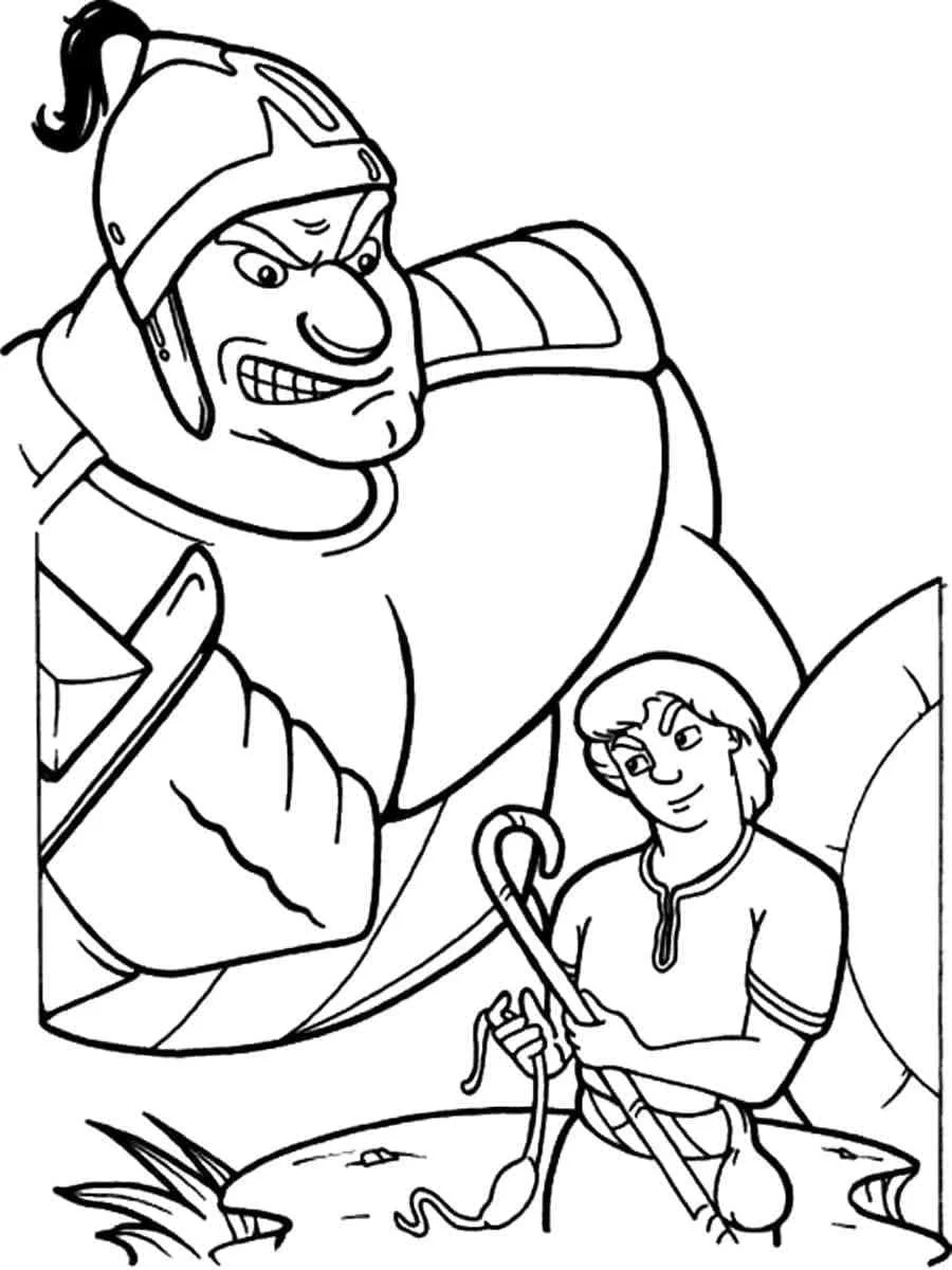 David and Goliath Coloring Pages 45