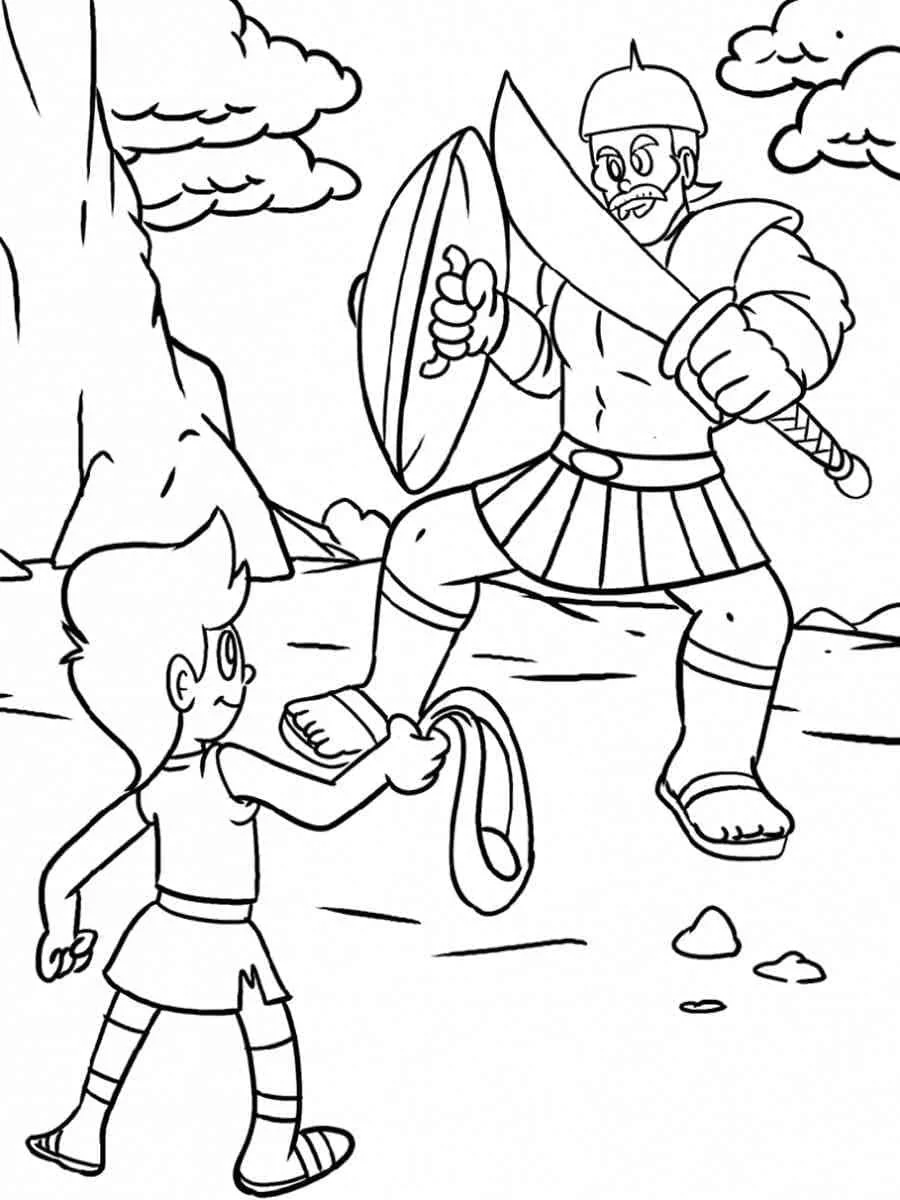 David and Goliath Coloring Pages 51