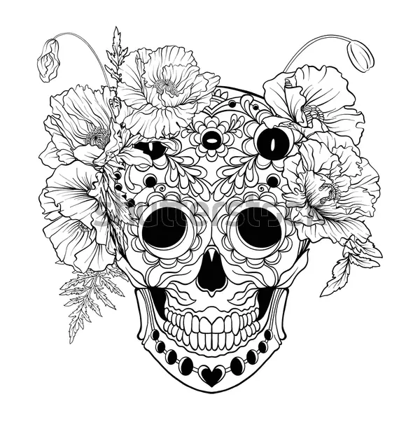 Desenhos de Dia Dos Mortos Para Colorir 21