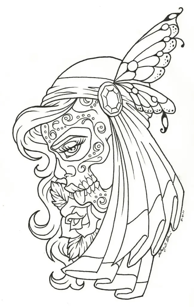 Desenhos de Dia Dos Mortos Para Colorir 26
