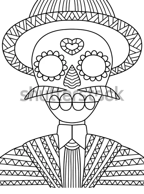 Desenhos de Dia Dos Mortos Para Colorir 40