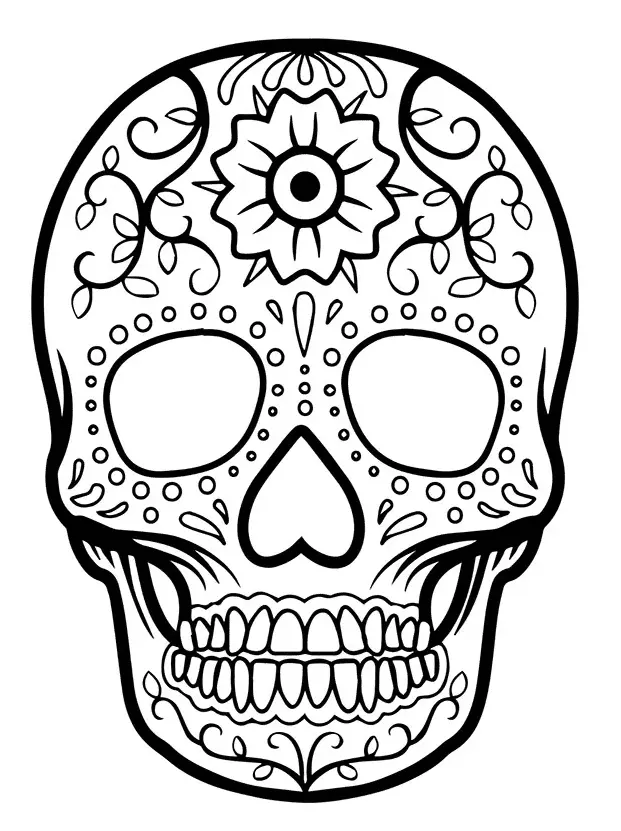 Desenhos de Dia Dos Mortos Para Colorir 8