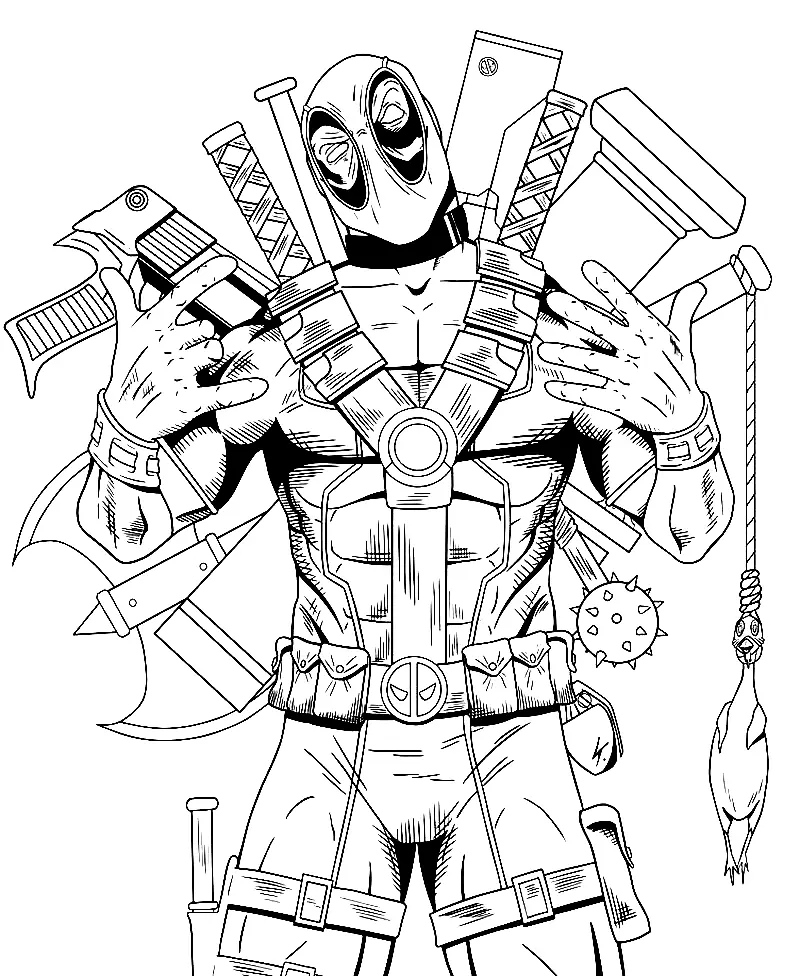 Desenhos de deadpool Para Colorir 15