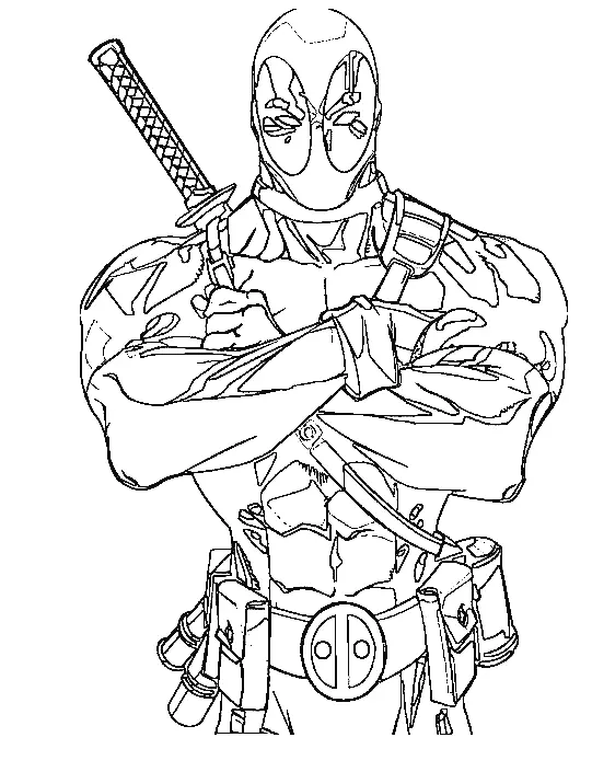 Desenhos de deadpool Para Colorir 34