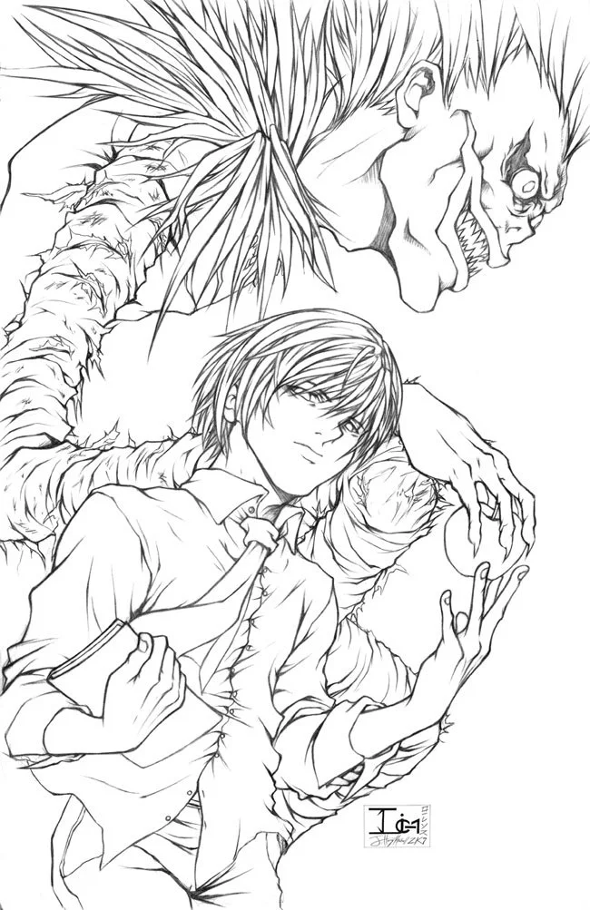 Desenhos de Death Note Para Colorir 9