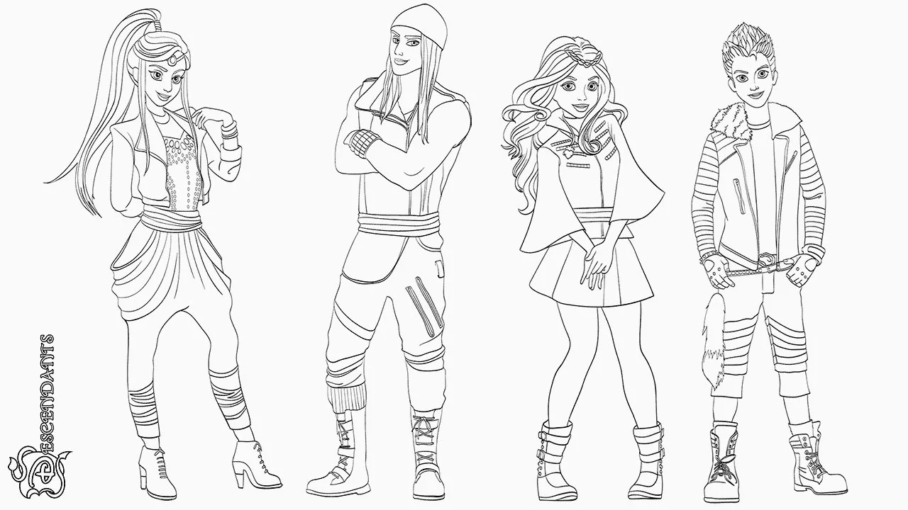 Desenhos de descendentes Para Colorir 26