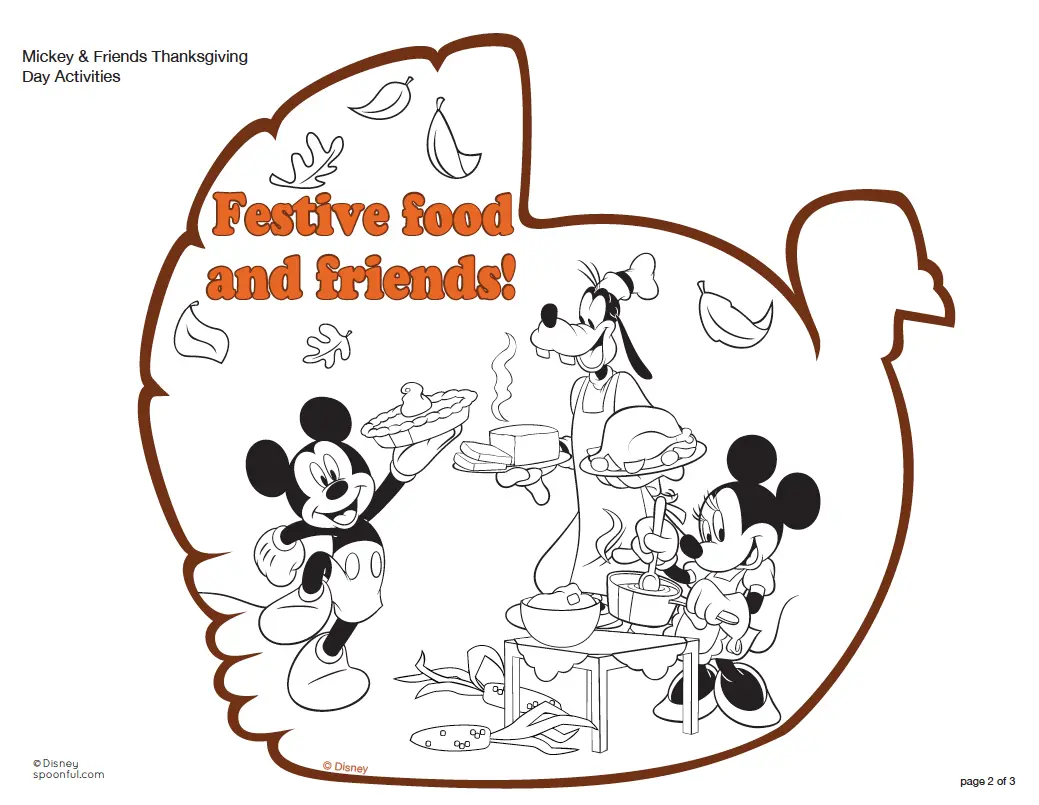 Accion De Gracias De Disney Para Colorear 7