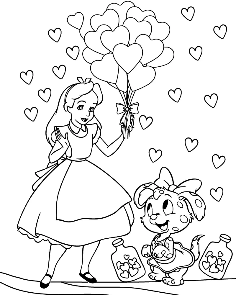 Disney Valentines Coloring Pages 13