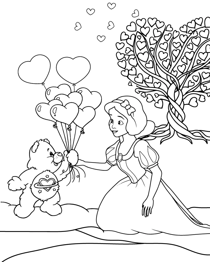 Disney Valentines Coloring Pages 4