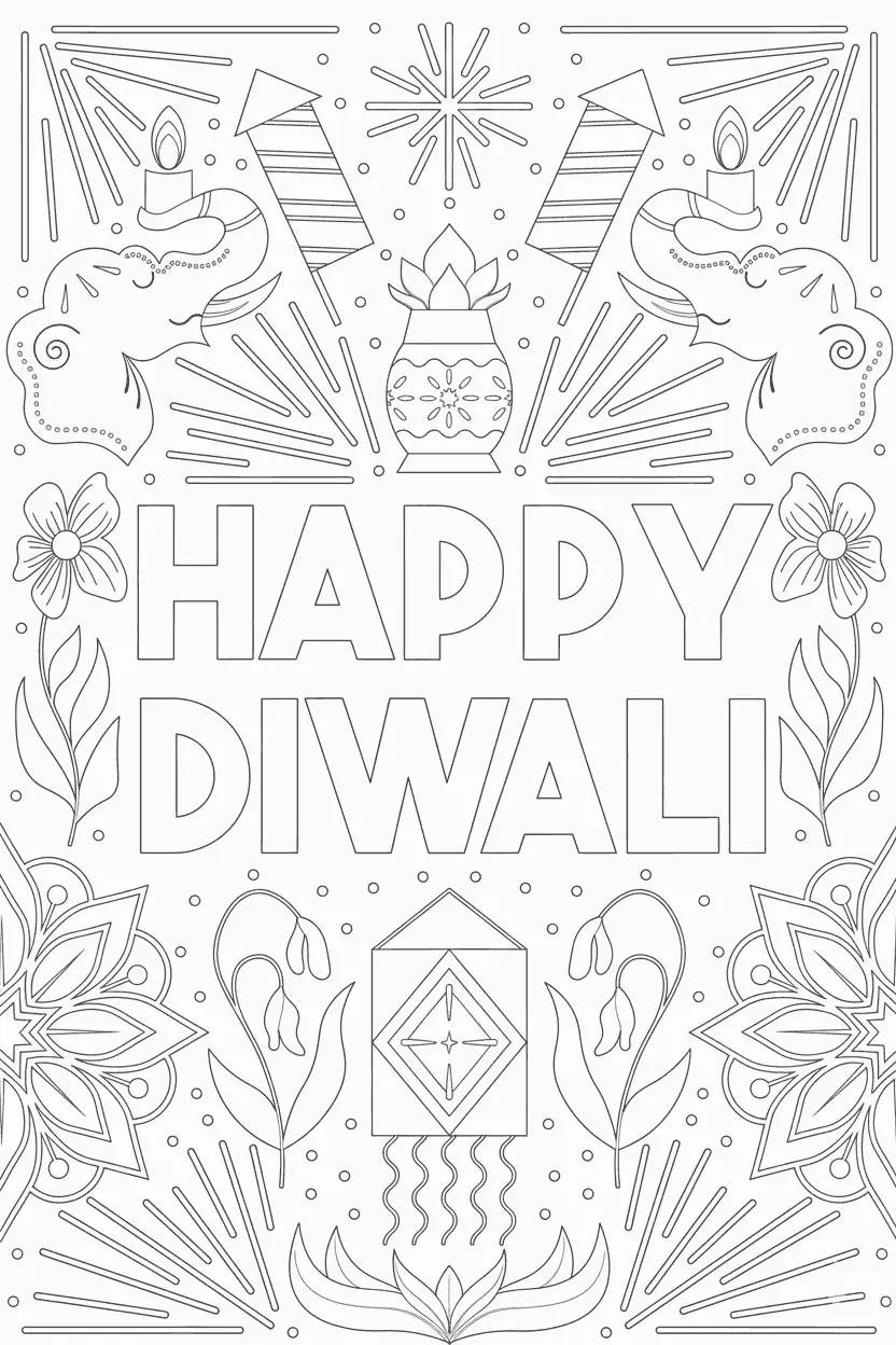 Diwali Ausmalbilder 23