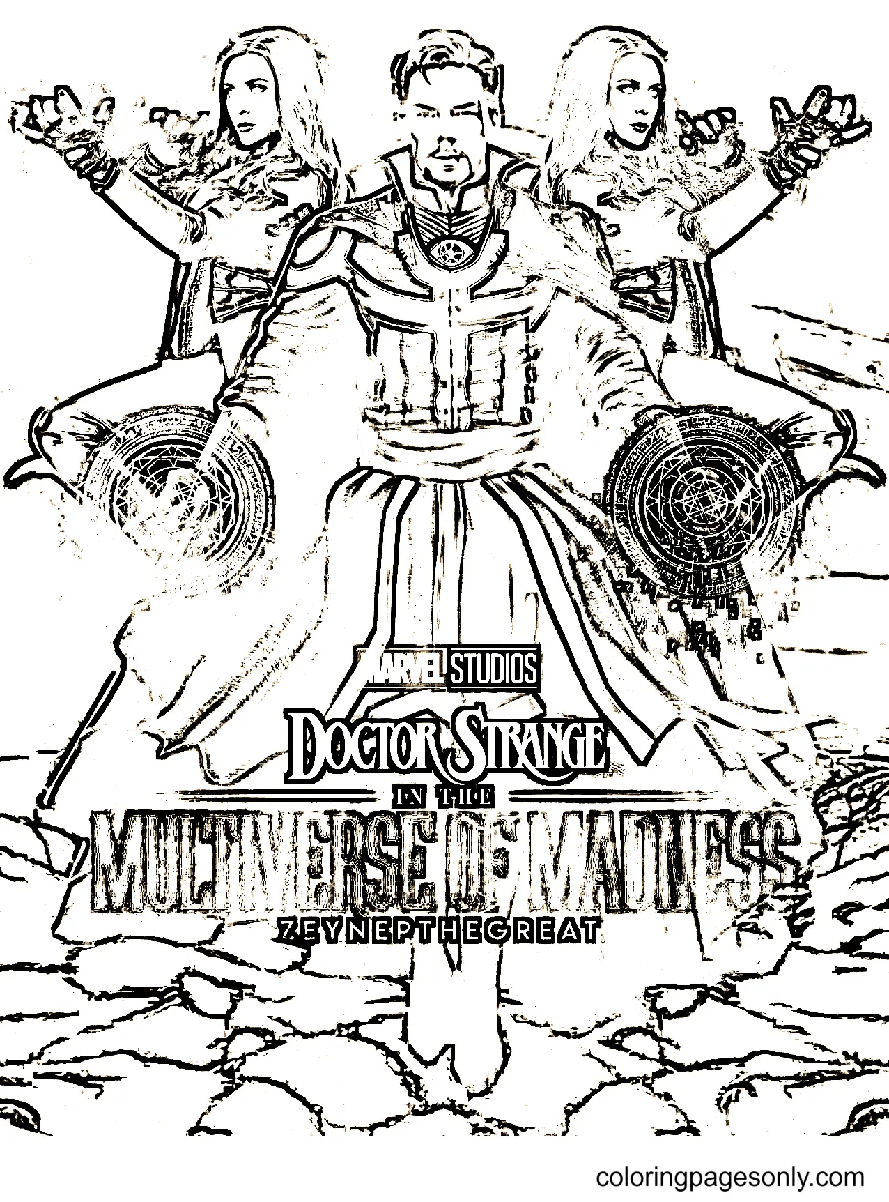 Desenhos de Doutor Estranho Ii Para Colorir 3