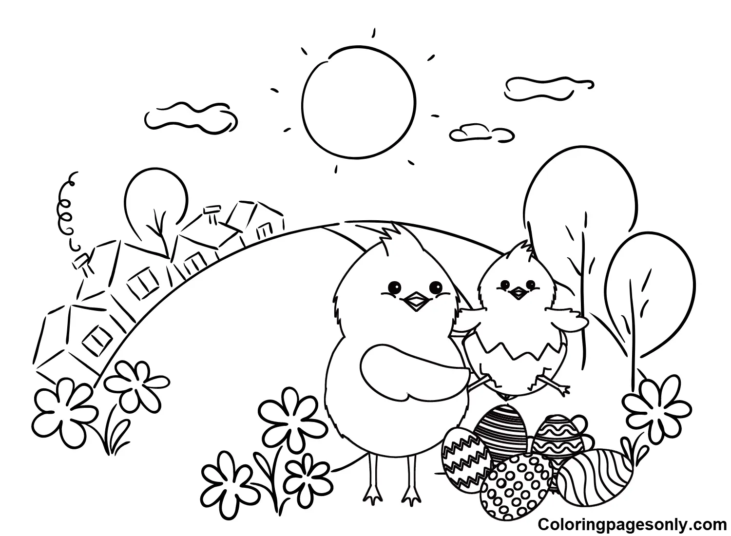 Desenhos de Easter Chick Para Colorir 31