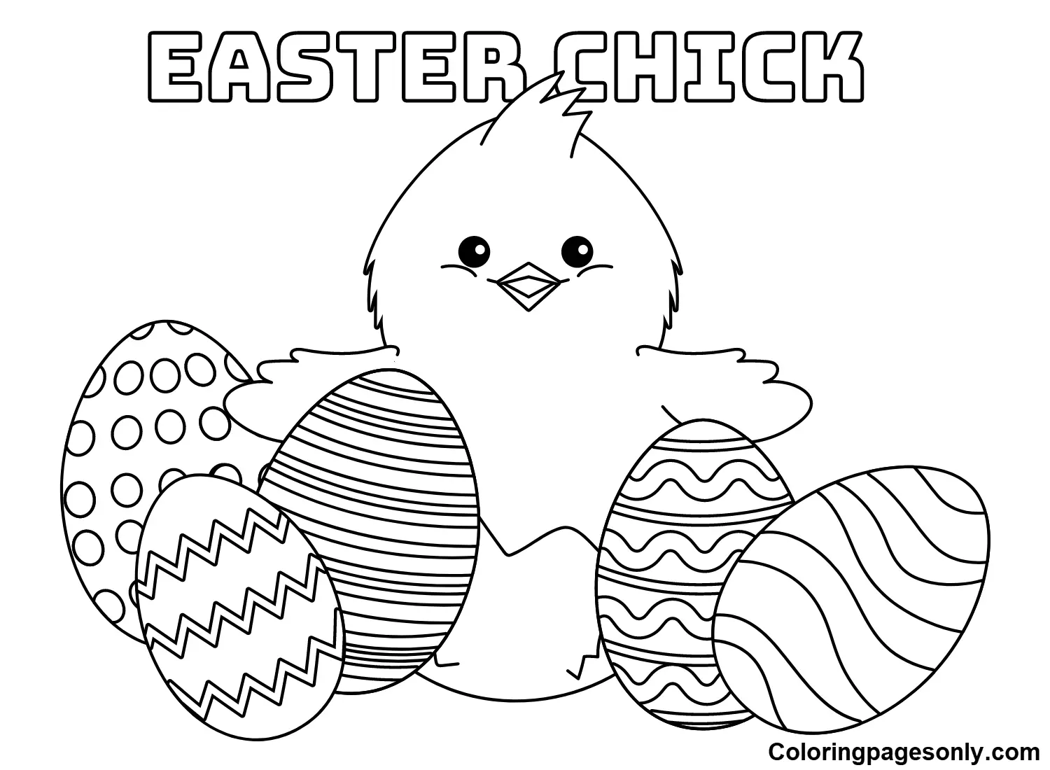 Desenhos de Easter Chick Para Colorir 6
