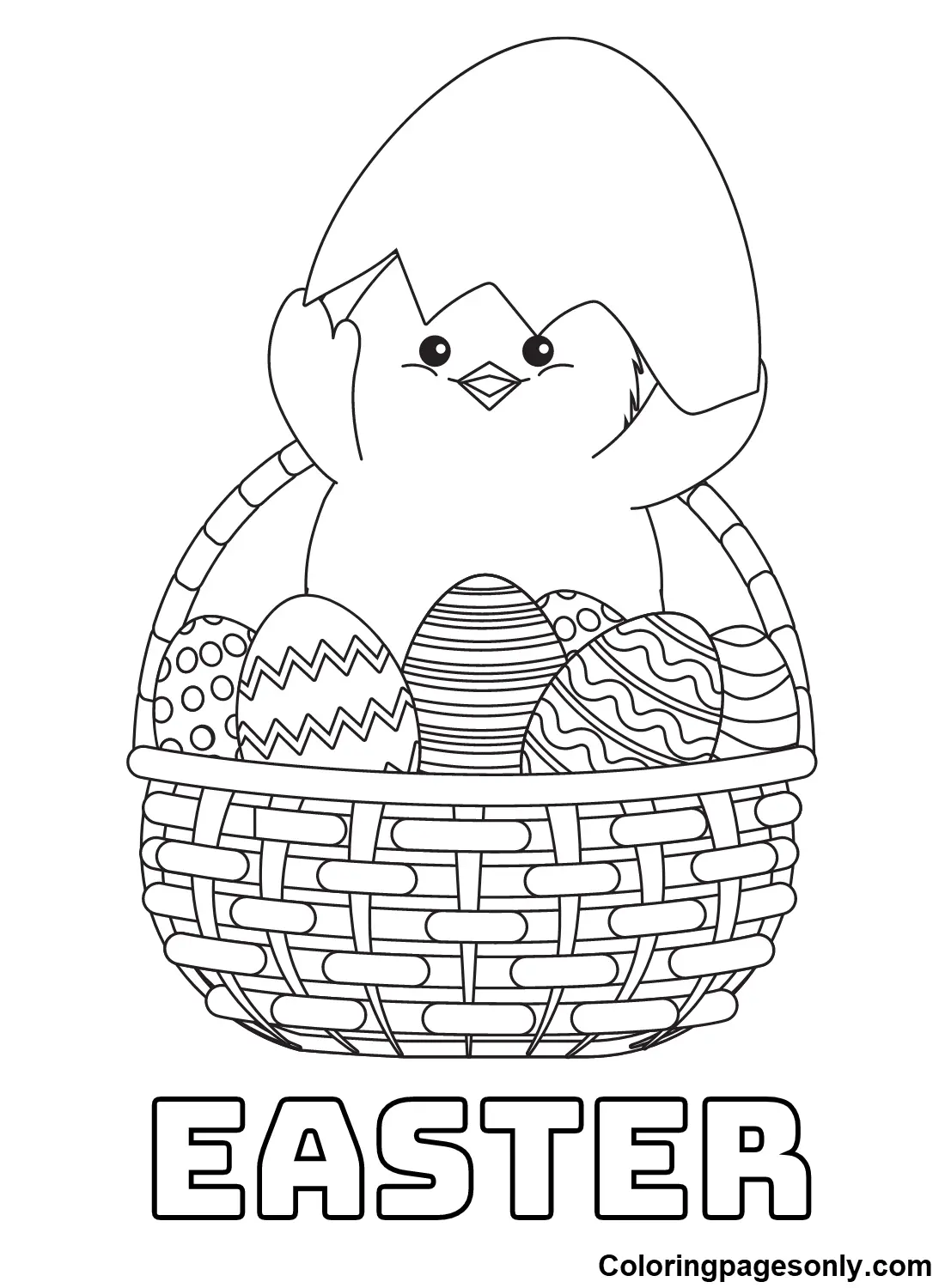 Desenhos de Easter Chick Para Colorir 9
