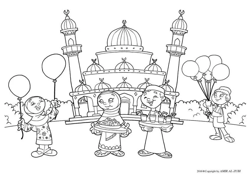 Desenhos de Eid Al Fitr Para Colorir 12