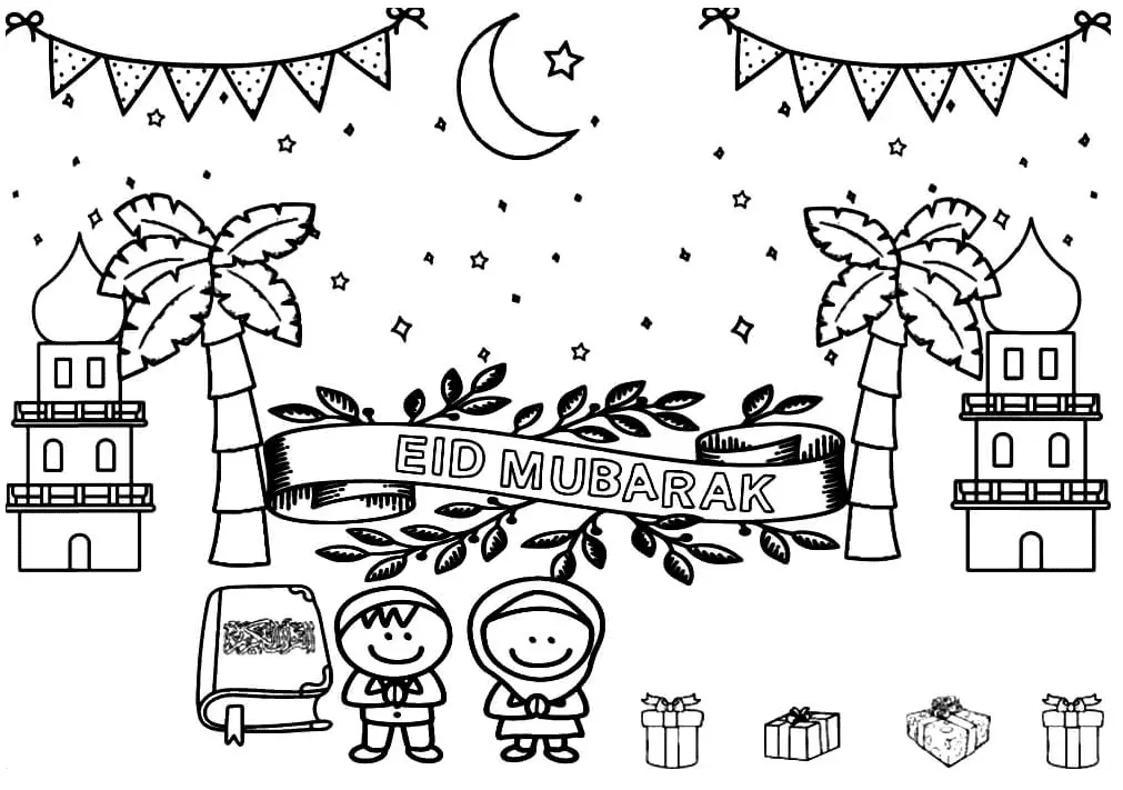 Desenhos de Eid Al Fitr Para Colorir 15