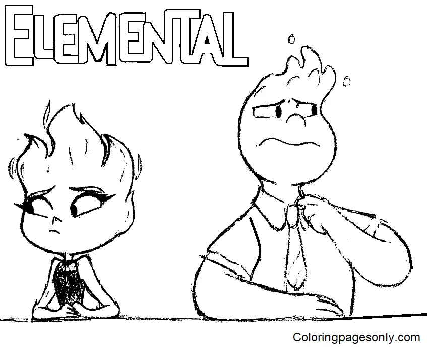 Desenhos de Elemental Para Colorir 2