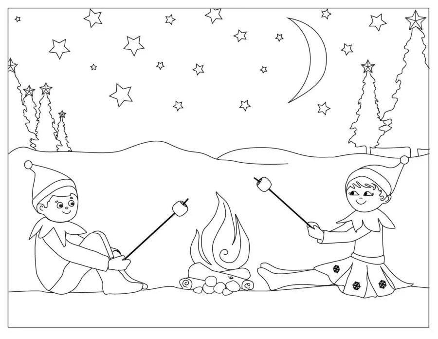 Elf on the Shelf Ausmalbilder