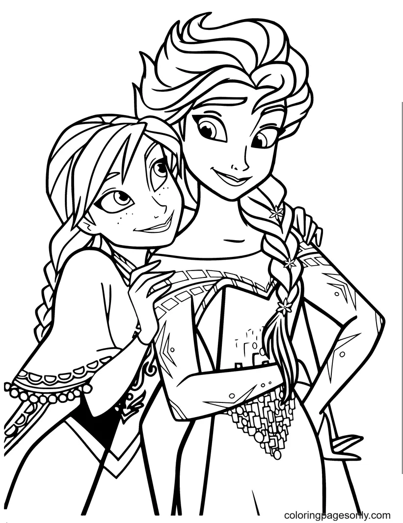 Elsa Y Anna Para Colorear 11