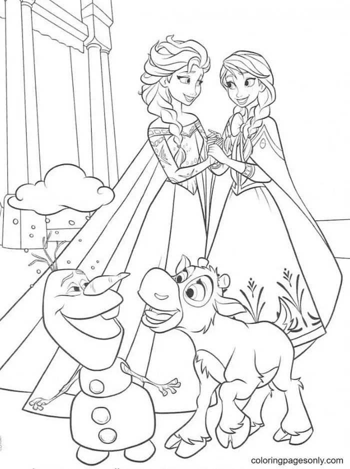 Ausmalbilder Elsa und Anna 26
