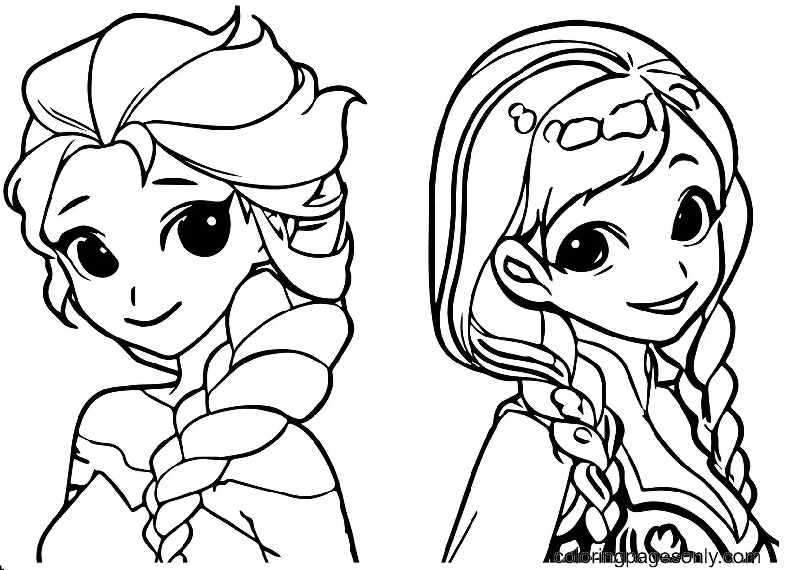 Ausmalbilder Elsa und Anna 27