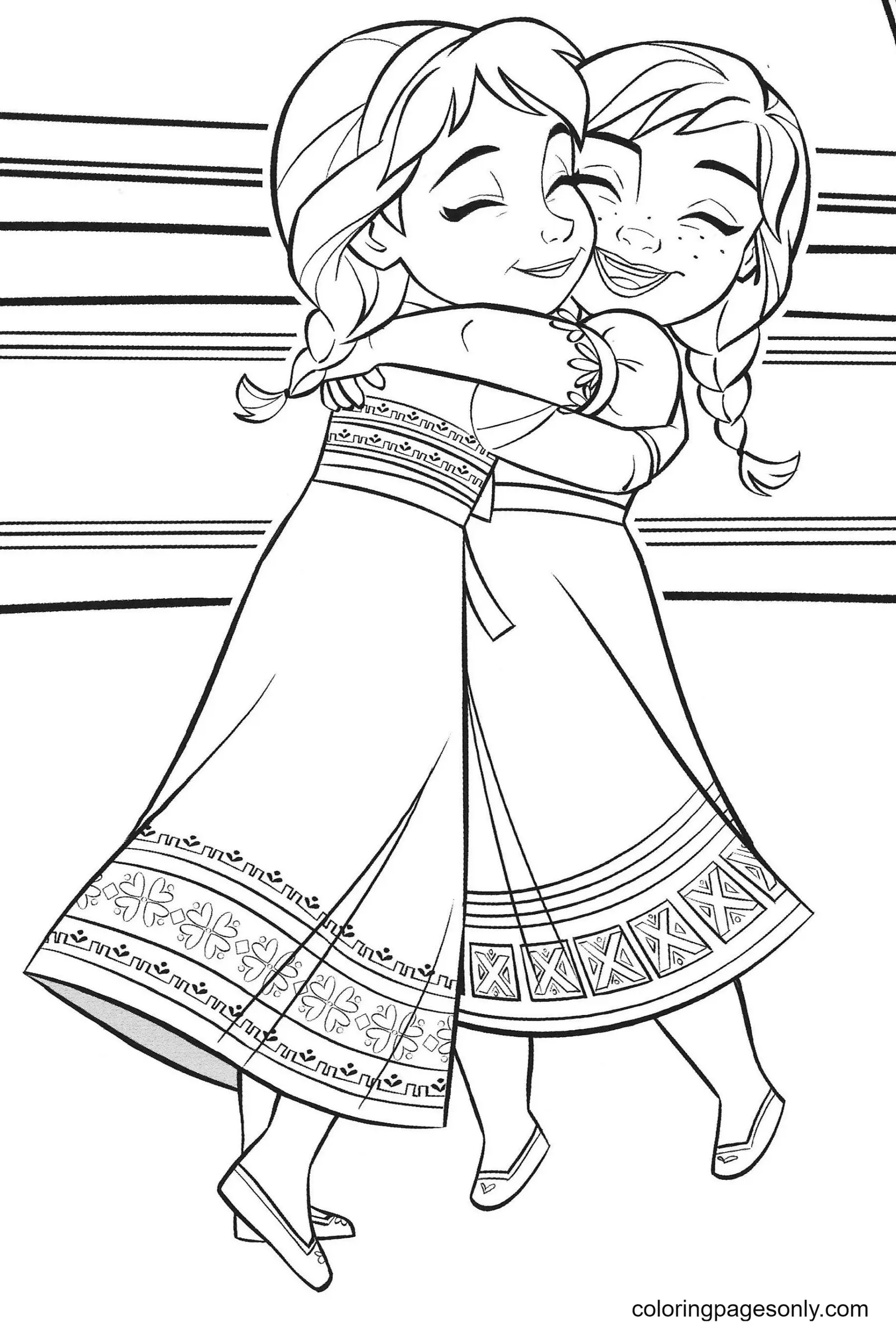 Desenhos de Elsa E Anna Para Colorir 28