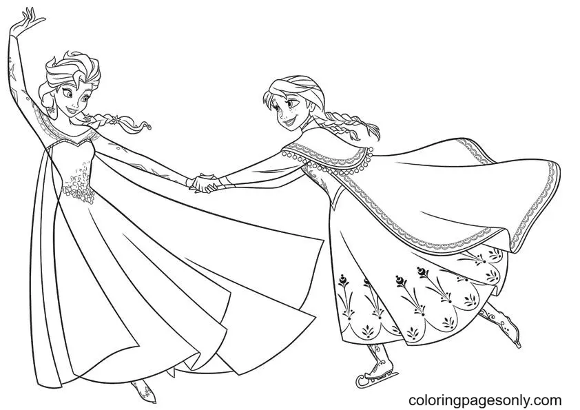 Ausmalbilder Elsa und Anna 29