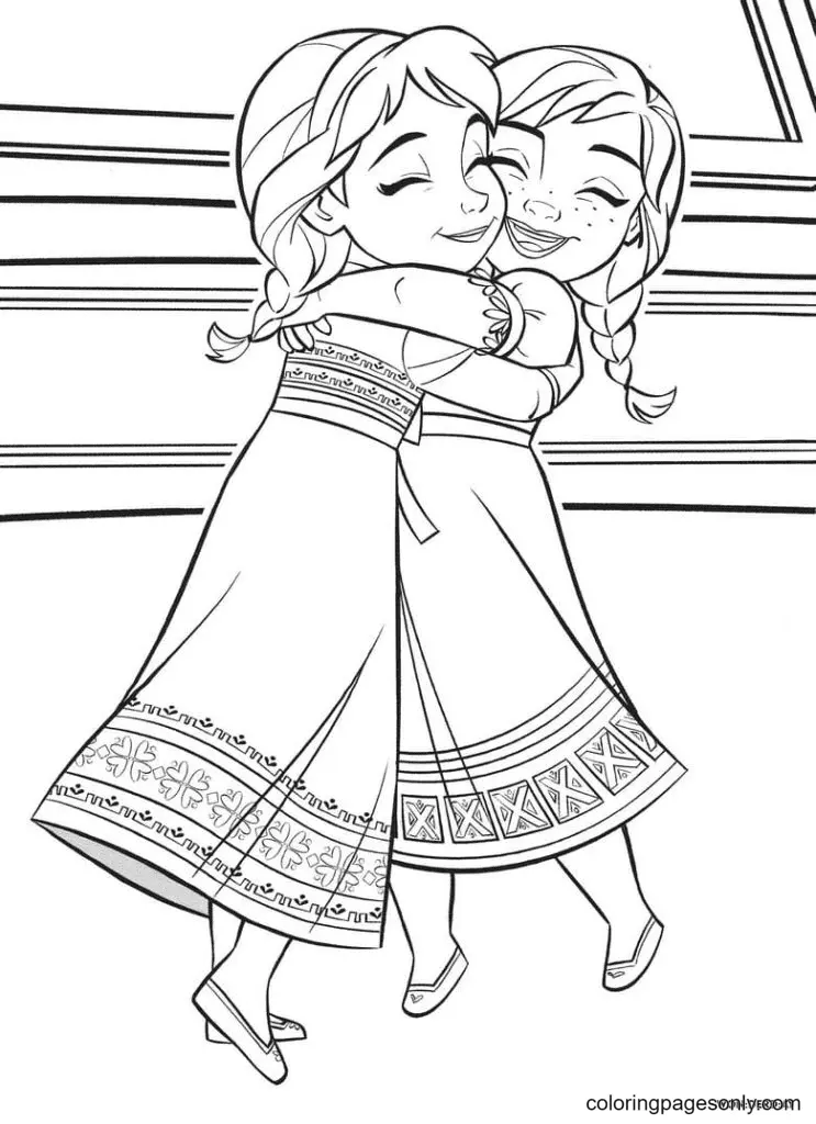 Elsa Y Anna Para Colorear 30