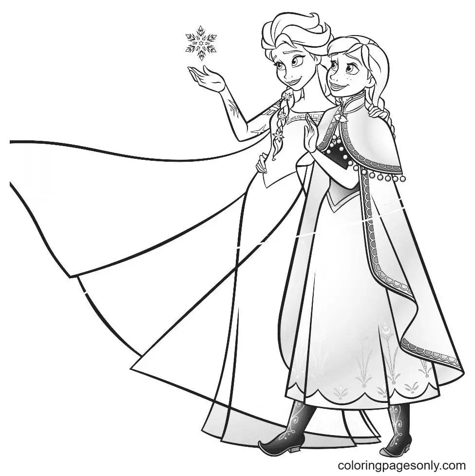 Desenhos de Elsa E Anna Para Colorir 36
