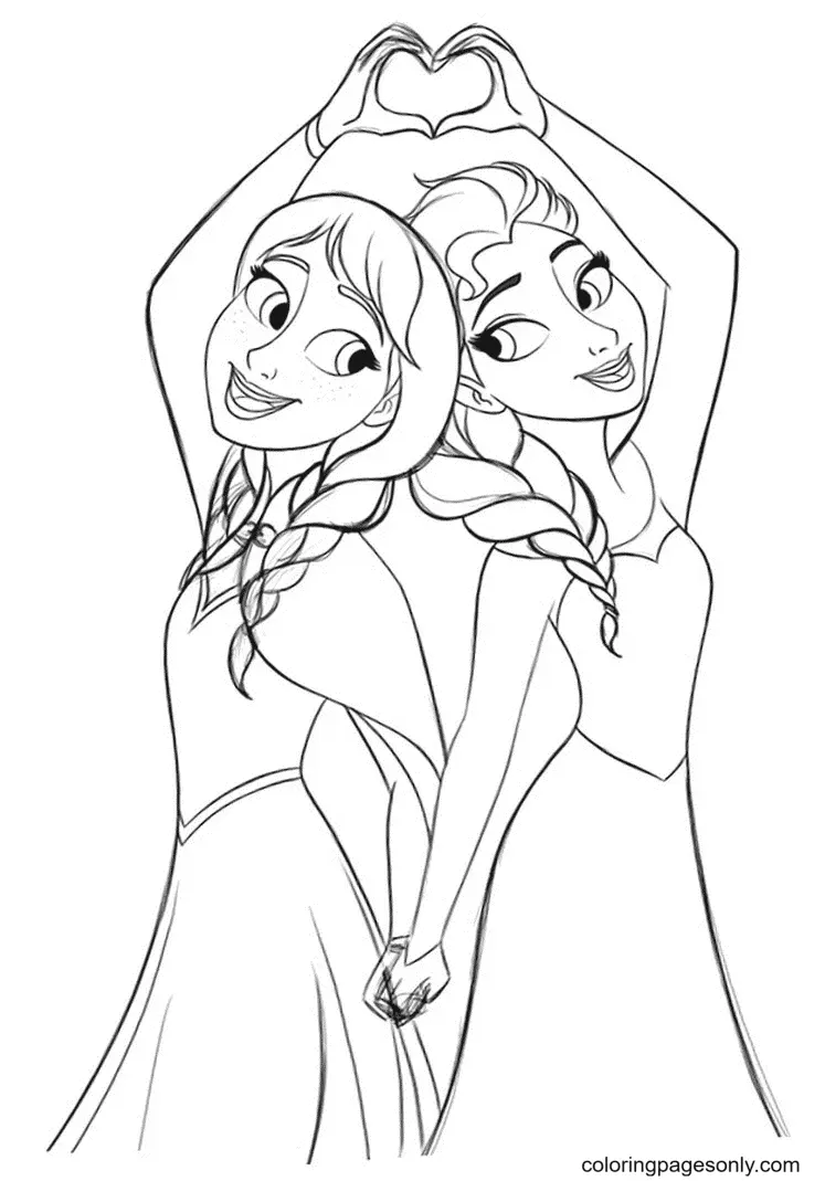 Elsa Y Anna Para Colorear 46