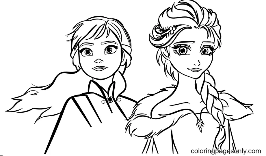 Ausmalbilder Elsa und Anna 49