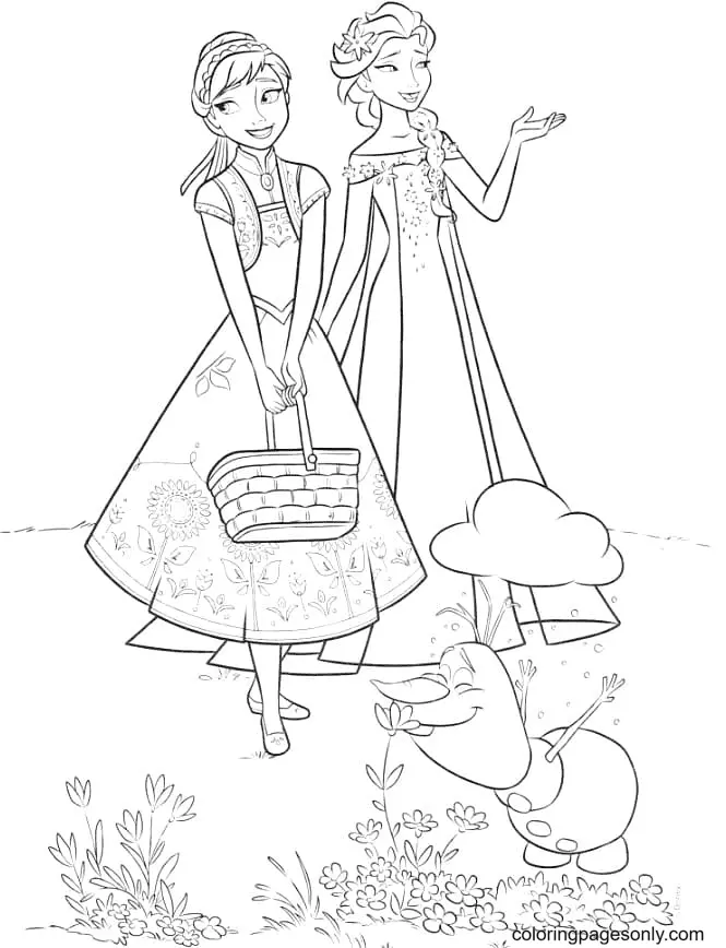 Desenhos de Elsa E Anna Para Colorir 51