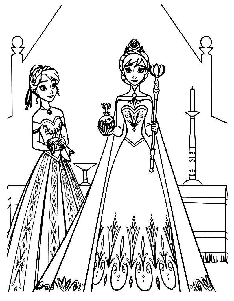 Desenhos de Elsa E Anna Para Colorir 53