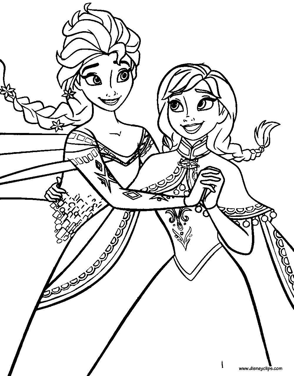 Elsa and Anna Coloring Pages 54