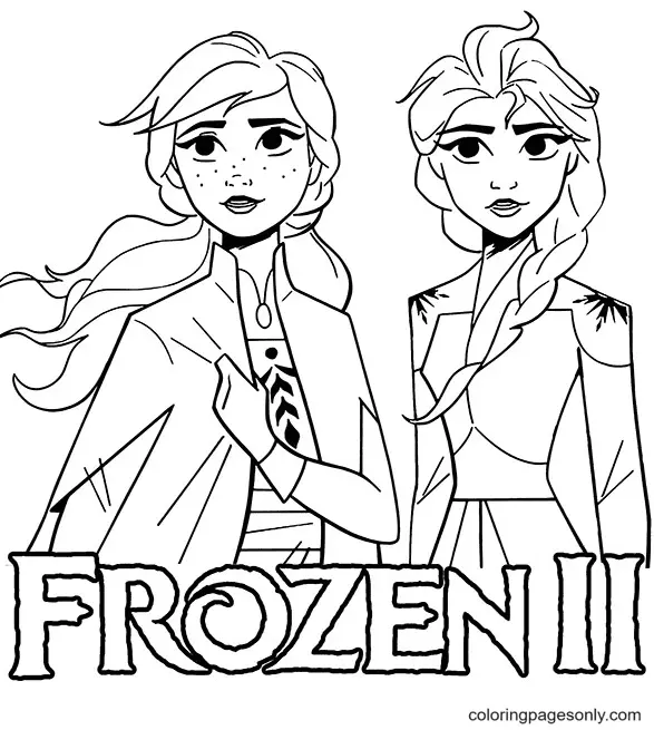 Ausmalbilder Elsa und Anna 9