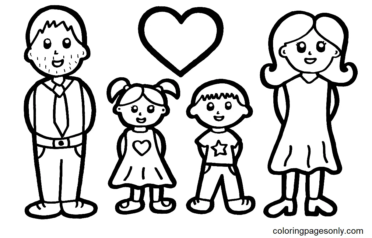 Familien-Ausmalbilder 1