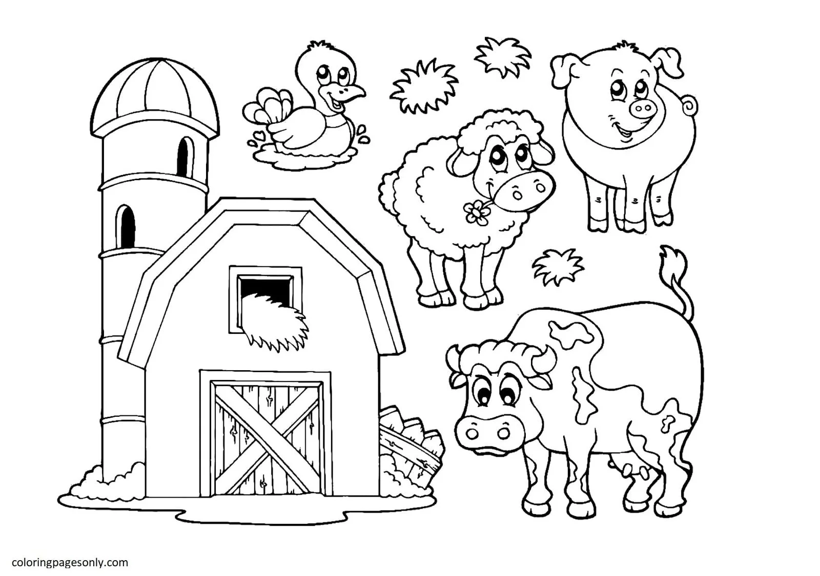 Ausmalbilder von Farmtieren 1