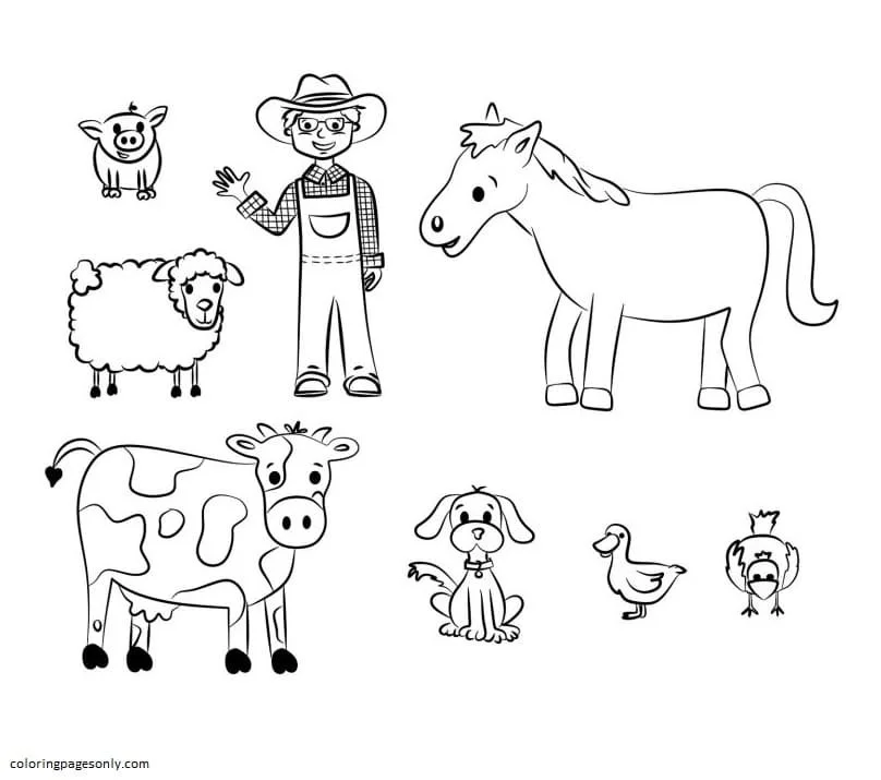 Farm Animal Coloring Pages 4