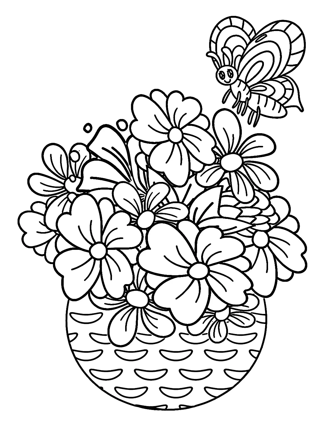 Flower Basket Coloring Pages 19