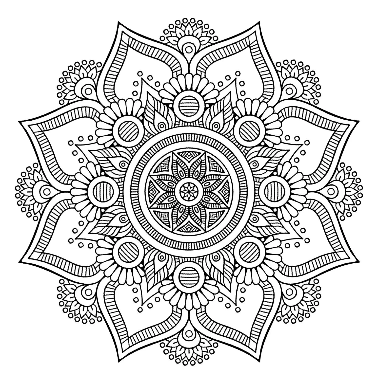 Flower Mandala Coloring Pages 19